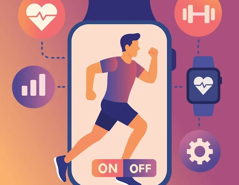 Ilustracja aplikacji do biegania na smartwatchu