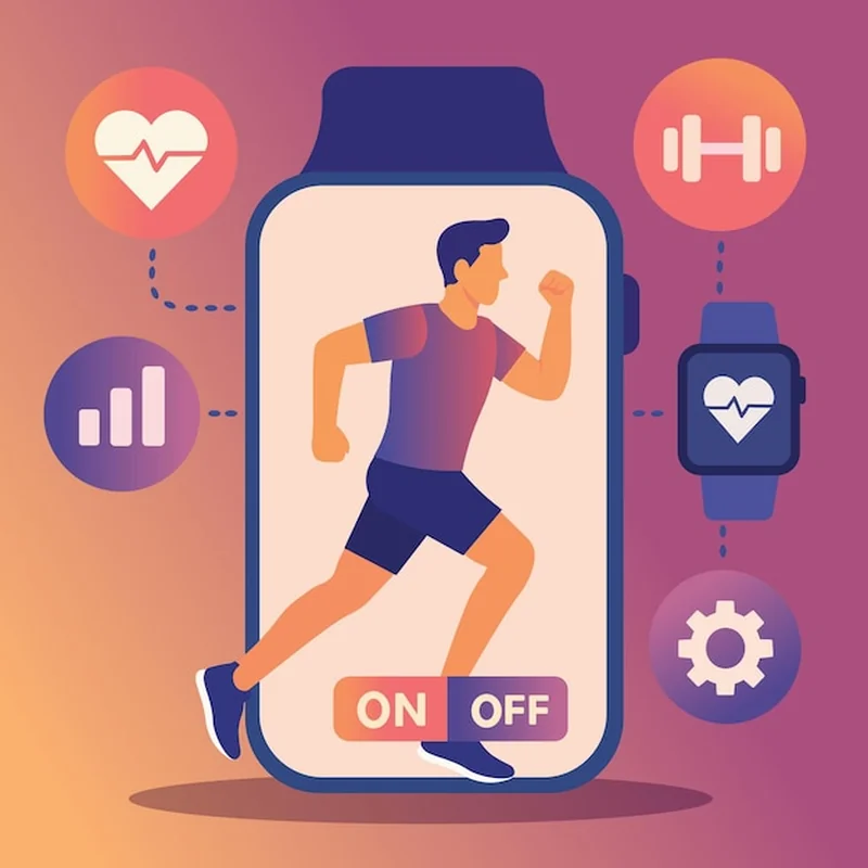 Ilustracja aplikacji do biegania na smartwatchu